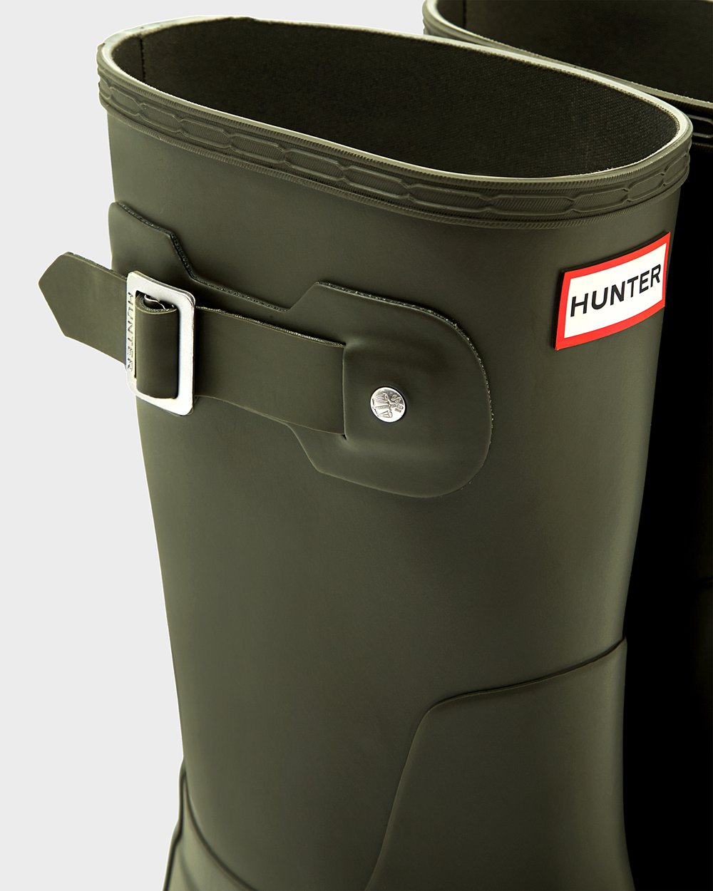 Mens Short Rain Boots - Hunter Original (80ZHYODTX) - Dark Olive